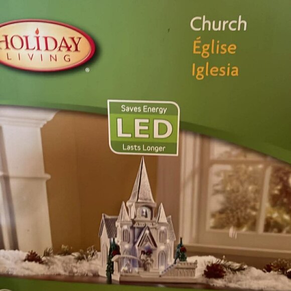MOMENTS IN TIME Lighted Musical Church 11.7” Christmas Village House LED Lights - Picture 1 of 5